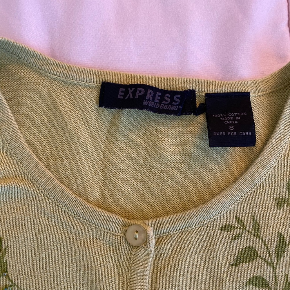 Y2K Express beaded green cardigan - Picture 3 of 12